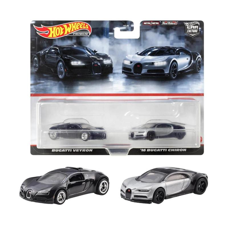 Kit Com 2 Hot Wheels Premium Bugatti Veyron E Bugatti Chiron